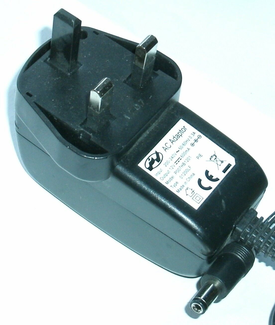 New 12V 600mA UK PLUG PI P007HB1201 Power Supply Ac Adapter